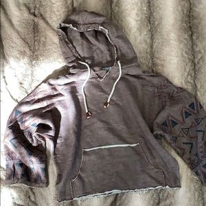 Cropped hooded sweatshirt